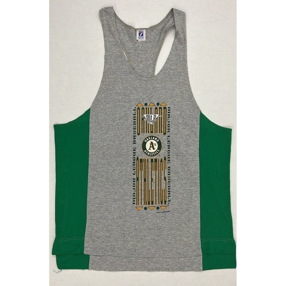 Vintage 90s Oakland A's Athletics MLB Tank Top Men's XL Mesh Sides Logo 7